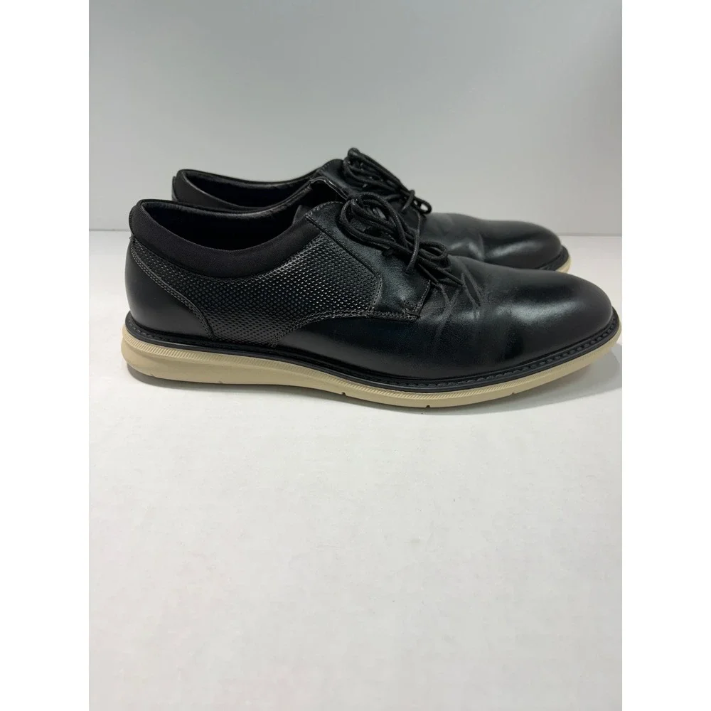 Nunn Bush Kore Mens Black Hybrid Dress Shoes Plain Toe Oxford 10M MS0007